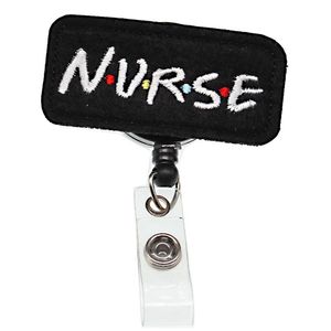 10 -stcs lot Black Nurse Letter Filt id Badges Card Holder Medical Retractable Reel Plastic ID Badge Holder Nurse Yoyo Badge Reel308T