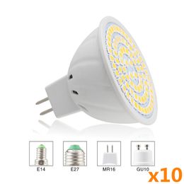 Bright E27 E14 MR16 GU10 Lampen LED Lamp 220 V Bombillas Ledlamp Spotlight 48 60 80 LED 2835SMD Lampara Spot Light