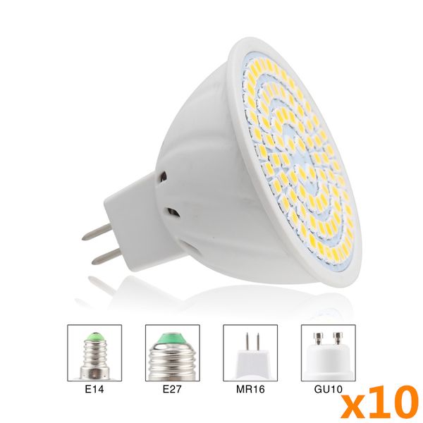 Brillante E27 E14 MR16 GU10 Lámparas Bombilla LED 220V Bombillas LEDLamp Spotlight 48 60 80 LED 2835SMD Lampara Spot Light