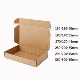 10pcs / lot papier brun kraft boîte post-craft pack boîtes emballage stockage boîtes de papier kraft boîtes-cadeaux d'expédition pour le mariage 210402217w