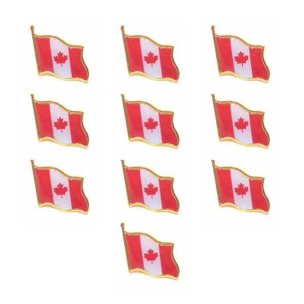 10 pièces/lot épinglette drapeau du Canada Le Dominion du Canada chapeau cravate Badge épingles Mini broches pour vêtements sacs décoration