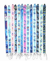 10 -stcs/lot cartoon anime stitchlanyard nekband lanyards badge houder touw hanger sleutelketen accessoires