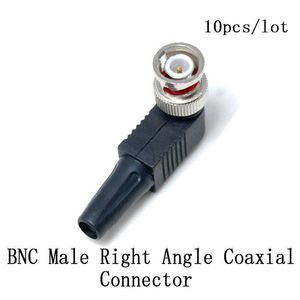 10 pcs/lot CCTV RG59 BNC mâle connecteur à angle droit sans soudure mâle connecteur Coaxial à Angle droit pour