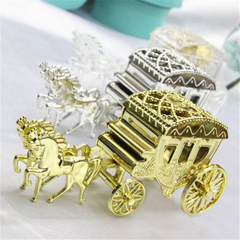 10 pièces/lot cendrillon chariot boîtes à faveur de mariage boîte à bonbons boîtes à faveur de mariage Royal cadeaux fournitures de fête d'événement