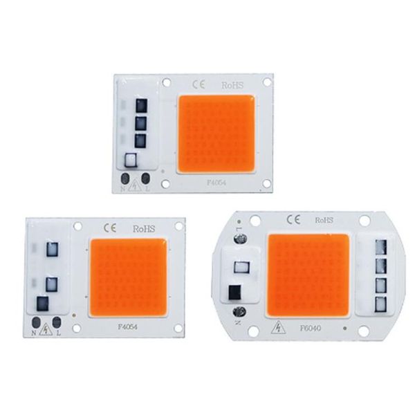 10 unids/lote COB LED Grow Light Beads 220V 110V 50W 30W 20W 10W Full Spectrum Phytolamp para plantas crece tienda LED lámpara Chip Quantum Board