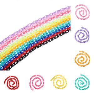 10 -stcs/lot kleurrijke acryl 50 cm plastic vierkante linkketen kreeft sluitsleutelhangers voor ketting diy sieraden maken accessoires maken