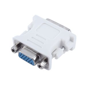 Freeshipping 10 stks / partij DVI-I 24 + 5 MANNELIJKE NAAR HD 15 PIN VGA Vrouwelijke videokaart Monitor Converter VGA-adapter Gebruik voor pc-laptop wit