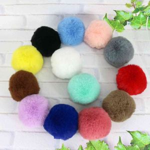 10 pièces/lot faux chapeau multicolore boule Pom fait à la main bricolage artificiel boule de raton laveur en gros casquette fausse fourrure de renard PomPom 8Cm Y21111