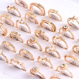 10 unids/lote de anillos de dedo de cristal coloridos con microincrustaciones de amor y corazón a la moda para mujer, estilo mixto, regalo de fiesta de compromiso de boda