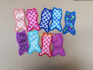 10 stks / partij Gratis Verzending Vis Design Style Neopreen Houders Mermaid Ice Mouwen Vriezer Houders 8.5x16cm