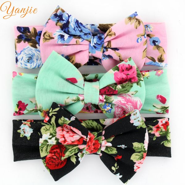 10pcs / lot Floral Cheveux Arcs Coton Bandeau Infantile Hot-vente Style Coréen Élastique DIY Filles Cheveux Accessoires Partie Bande De Cheveux LJ200903