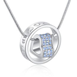 10pcs / lot Forever Lover Heart Collier 14K Plaqué Or Cubique Zircone Pendentif Colliers pour femmes Mode Jewelry297j