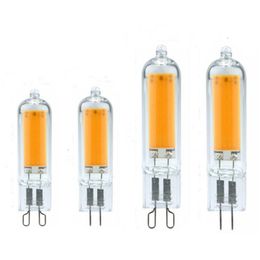 10 unids/lote G4 G9 bombilla LED 3W 6W 220V lámpara LED de vidrio COB regulable reemplazar bombillas halógenas de 40W 60W para luces colgantes candelabro D2.0