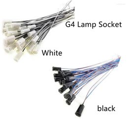 10 -stcs / lot G4 lampaansluiting 15 cm 30 cm witte / zwarte houder voor LED -kristalkoppen gloeilamp halogeen