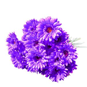 10 stks / partij Gerbera Daisy Kunstbloem voor Decoratie Zijde Zonnebloem Boeket Bloemen Bruiloft Garden Home Party Decor