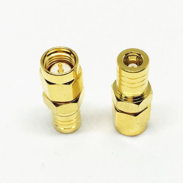 10 pièces/lot, livraison gratuite, cuivre doré SMB femelle à SMA mâle, adaptateur droit, connecteur Coaxial RF Coaxial