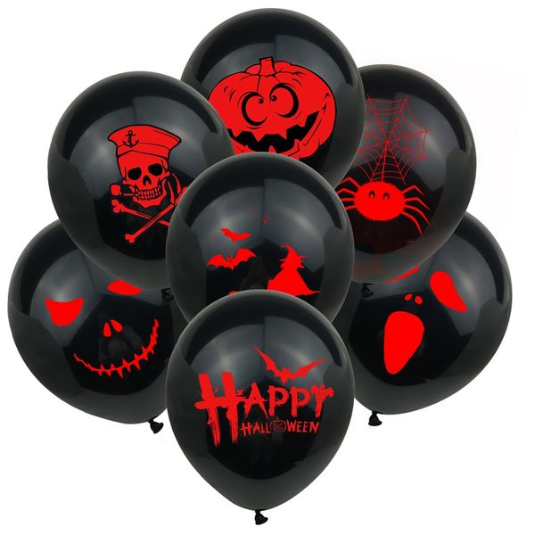 10 unids/lote globos fantasma de Halloween 12 pulgadas juguetes araña bruja murciélago calabaza esqueleto Horror decoración de fiesta de Halloween suministro de Festival 1044