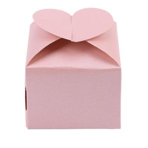 10pcs / lot Vente chaude Drages de mariage Boîte colorée Love Heart Candy Packaging Box Boîtes-cadeaux de mariage pour les invités