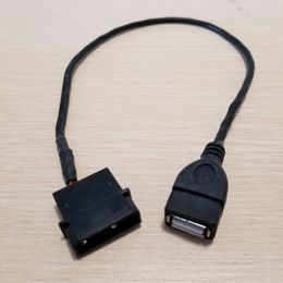 10 stks/partij IDE Power Adapter naar USB Vrouwelijke Converter Opladen Stroomkabel 5 V Zwart 35 cm voor PC DIY