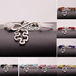 10pcs / lot Infinity Love 8 Autisme Puzzle pendentif Bracelet Charme Pendentif Femmes Hommes Simple Bracelets Bracelets Bijoux Cadeau A1473532