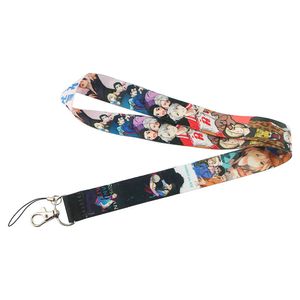 10 unids/lote J2190 llavero de Anime cordón de dibujos animados Punk correa de cuello para llaves tarjeta de identificación cordones de teléfono móvil