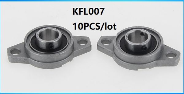 10 pièces/lot KFL007 FL007 35mm unités de roulement en alliage de zinc roulements de bloc d'oreiller roulement de bloc de bride pour pièces de routeur CNC