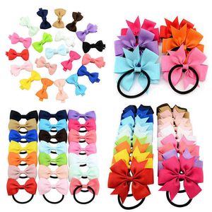 10 stks / partij Kids Haaraccessoires Bowknot Elastische Haarbanden Kleurrijke Scrunchies Mode Hoofdbanden Meisjes Paardenstaart Houder AA220323