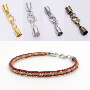 10 -stcs/lot lederen koord armband kreeft klemt haken krimpen eindpunt caps connectoren voor sieraden maken bevindingen diy groothandel