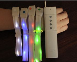 10 pcs/lot Bracelet Led Télécommande Bracelets Lumineux Bracelet Bracelet Bracelets En Nylon Bracelets pour Décor D'événement De Fête