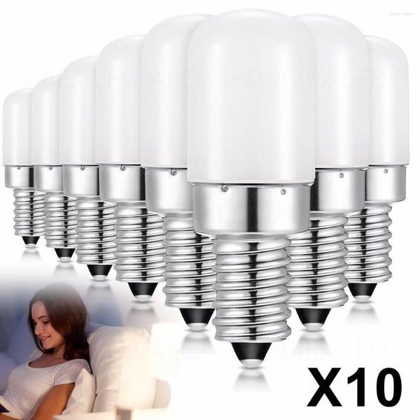 10 unids/lote bombilla LED para nevera 3W E14 E12 refrigerador maíz AC220V lámpara blanca/blanco cálido luces de ahorro de energía