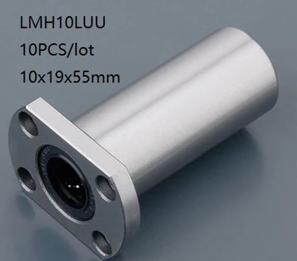 10 unids/lote LMH10LUU 10mm rodamiento lineal de bolas/buje rodamientos con bridas ovaladas largas rodamientos de movimiento lineal piezas de impresora 3d enrutador cnc 10x19x55mm