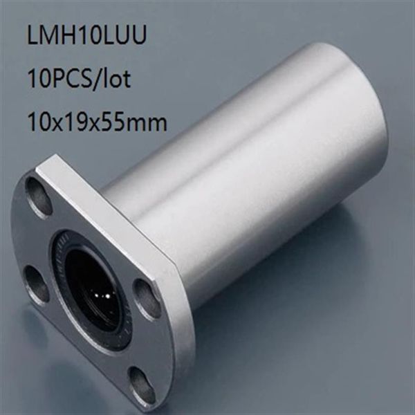 10pcs / lot LMH10LUU 10mm douille de roulement à billes linéaire long roulements à bride ovale roulements à mouvement linéaire pièces d'imprimante 3d cnc routeur 256E