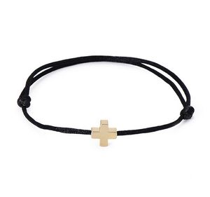 10 stks / partij Lucky Golden Cross Armband voor Vrouwen Rode String Verstelbare Armband DIY Sieraden