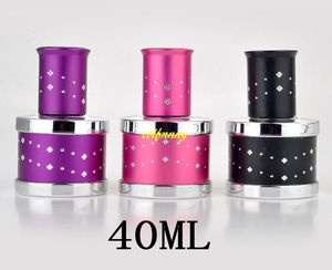 10 stks / partij Gratis verzending Luxe 40 ml parfumfles 40cc geanodiseerde aluminium verstuiver lege cosmetische sprayflessen