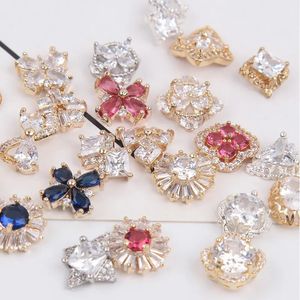 10 pcs/lot luxe croix fleur Nail Art Zircon perle alliage cristal métal manucure ongles accessoires fournitures décorations charmes 240401