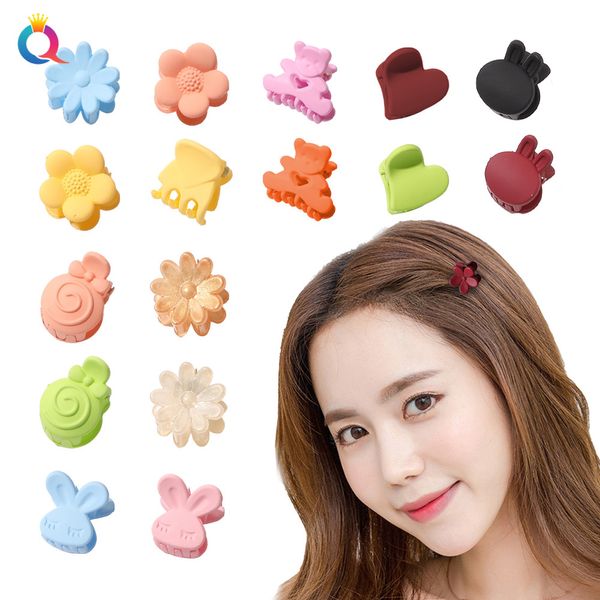 10 pcs/lot Mini mode coréenne Kawaii petite pince à cheveux mignonne couleur bonbon Mini griffe de cheveux enfants cadeaux épingle à cheveux multi-forme pince cheveux accessoires 2506