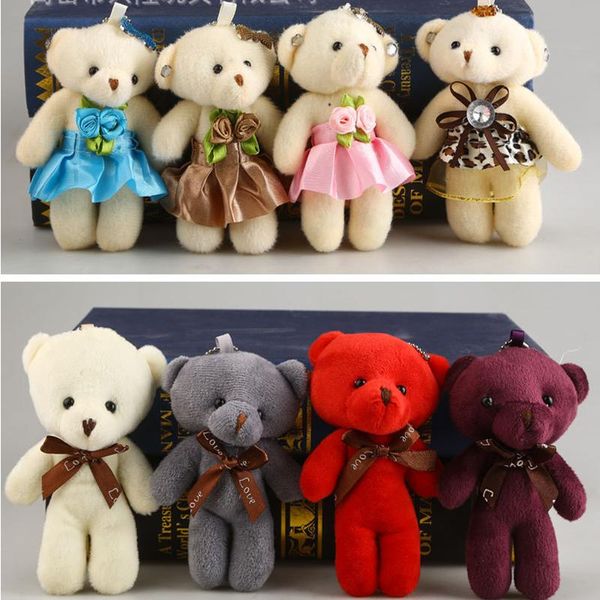 10 pcs/Lot Mini porte-clés en peluche pour fille mignon ours porte-clés jouet pour enfants belle peluche jouet outil poupée doux cadeau anniversaire cadeau sac breloque