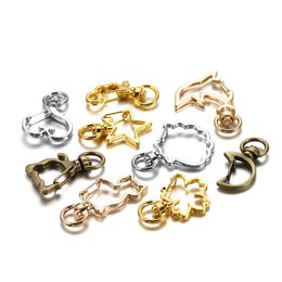 10 pièces/lot mélange couleur porte-clés lune chien chat dauphins nuage coeur porte-clés bricolage pour la fabrication de bijoux résultats accessoires fournitures