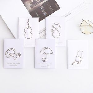 10 pcs/lot mélange aléatoire dessin animé Animal forme Message trombone métal signet livre marque fille cadeau