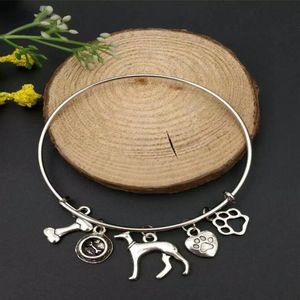 10pcs lot de style mixte Greyhound chien bol de chien os de chiens de chien Priw Print Charms Pendant Steampunk Gothic Braceletsbangles Gift A24230M