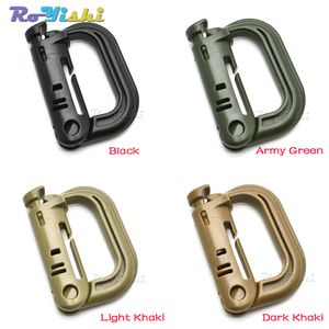 10pcs / lot molle sac à dos tactique Edc Shackle Carabiner Snap D-Ring Clip Clégeur Boucle de verrouillage