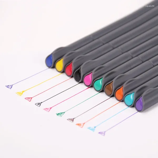 Stylo à dessin multicolore à lignes fines, 0.38mm, 10 pièces/lot, pour dessin publicitaire, dessin animé, stylos de couleur à l'eau, fournitures de peinture pour enfants