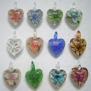 10 -stcs lot multicolor hart murano lampwerk glazen hangers voor diy ambacht mode sieraden cadeau pg012180