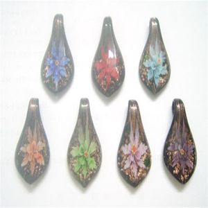 10 stuks lot veelkleurige murano lampwork glas hangers voor diy ambachtelijke mode-sieraden cadeau mix kleuren PG9279f