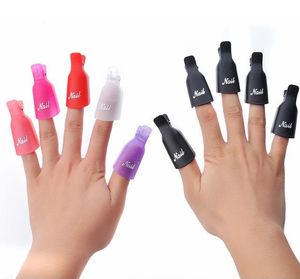 10 unids/lote de removedor de esmalte de uñas de Gel de plástico para decoración de uñas Clip de tapa de remojo herramientas de envoltura de esmalte de Gel UV líquido