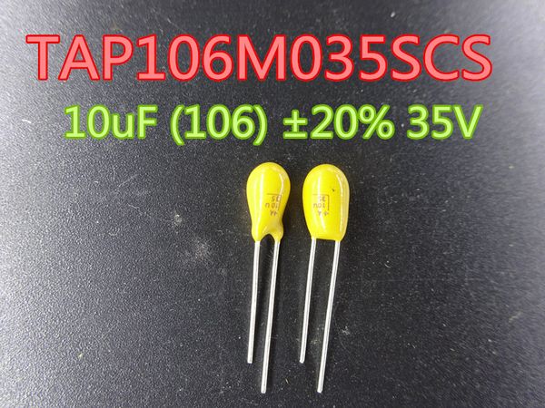 10 pièces/lot condensateur au tantale TAP106M035SCS 10 uF (106) ~ 20% 35 V