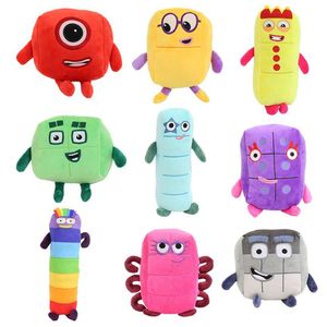 10 unids / lote Numberblocks Juguetes de Peluche Educativos Rellenos Número Bloques Juguetes Figura de Dibujos Animados Plushies249i257o