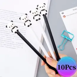 Stylos à Gel Panda originaux et amusants, 10 pièces/lot, pour écrire, crayons à encre, jolie papeterie, ensemble Kawaii esthétique