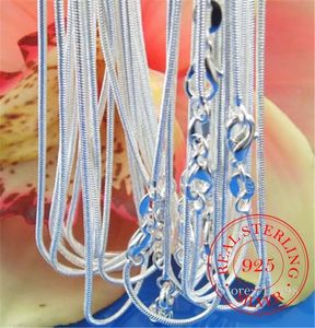 10 unids / lote promoción venta al por mayor 925 collar de plata esterlina joyería fina cadena de serpiente 2 mm 16 30 pulgadas para mujeres hombres 220722