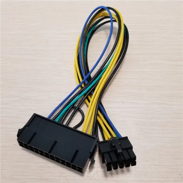 10 unids/lote PSU ATX adaptador hembra de 24 pines a macho de 10 pines Cable de alimentación convertidor Cable de 30cm para placa base Lenovo 18AWG